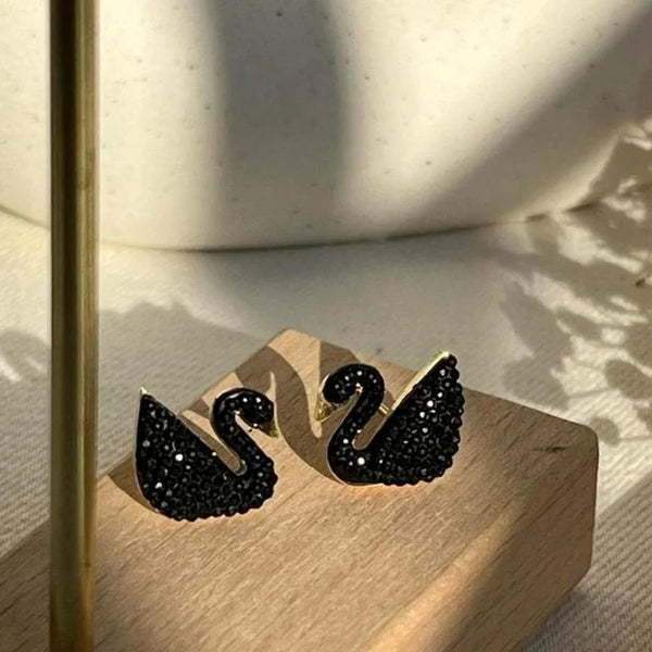 Black Swan Ear Studs