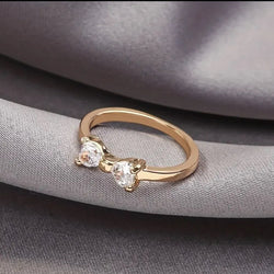 Bowknot Heart Rhinestone Ring