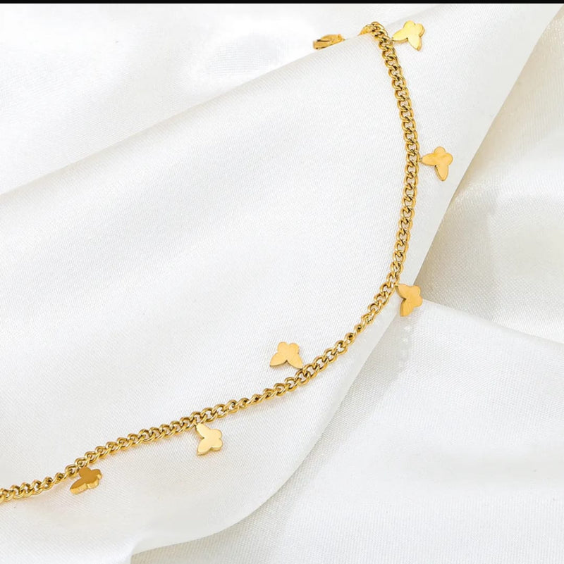 Golden Heart Charm Anklet