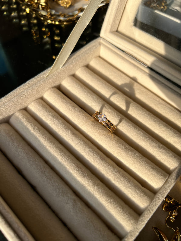 Golden elegant ring