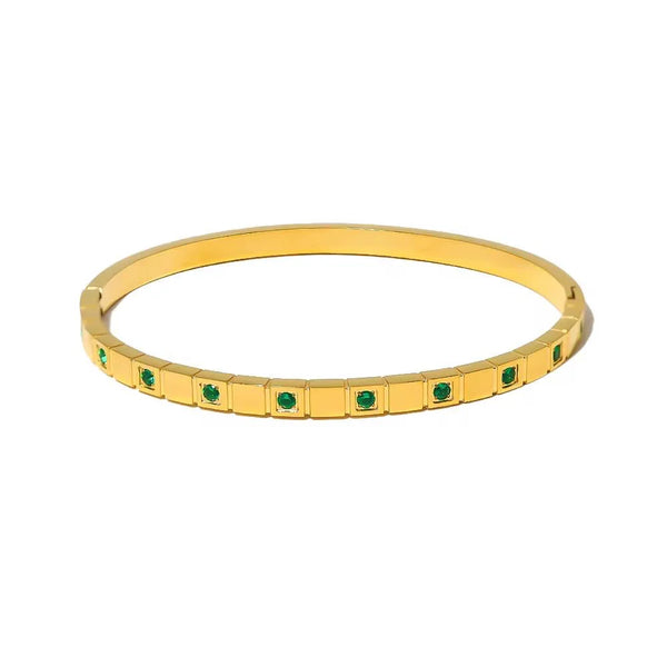 Gleamstone Geometric Handcuff (Green)