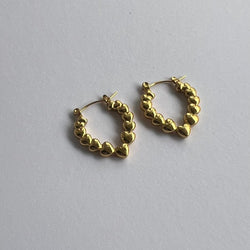 Gold Heart Hoop Earrings